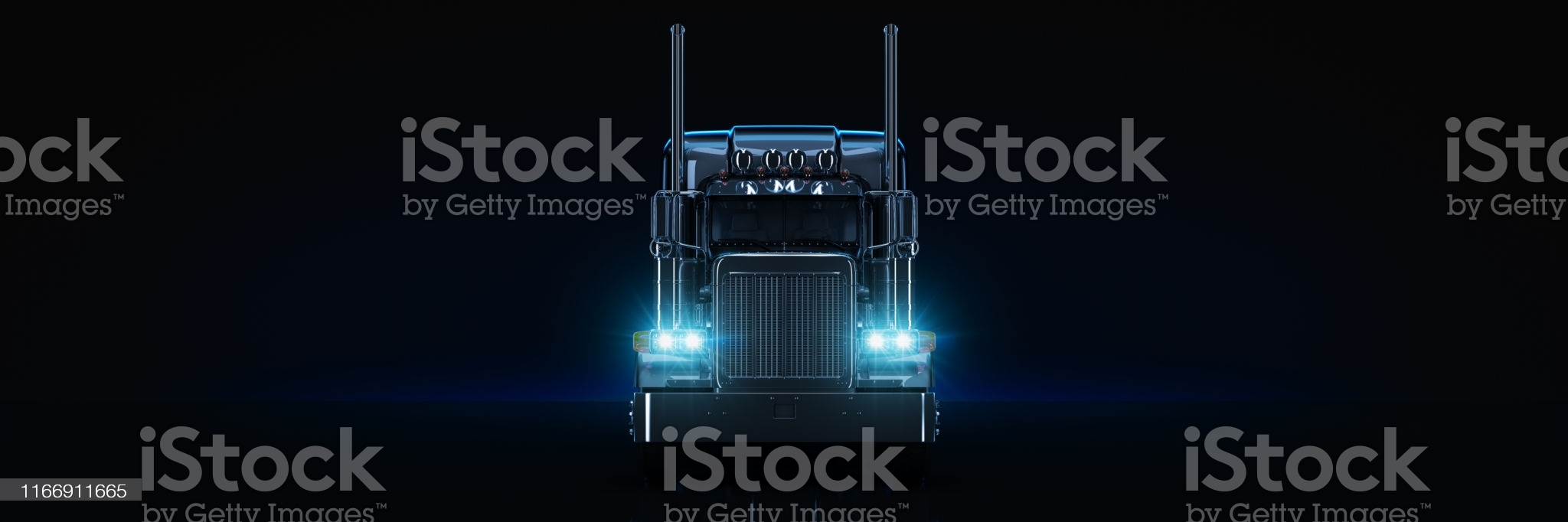 Black heavy truck. 3d rendering